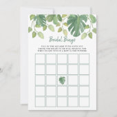 Invitation Feuilles tropicaux| Jeu de bingo Fête de l'mariée (Devant)