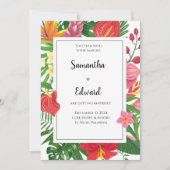 Invitation Feuilles tropicaux Luau Se marier Mariage (Devant)