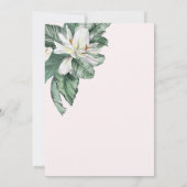 Invitation Feuilles tropicaux Magnolia rose 18e anniversaire (Dos)