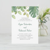 Invitation Feuilles tropicaux | Mariage vert et blanc (Debout devant)