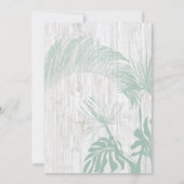 Invitation Feuilles tropicaux modernes Baby shower Flamant ro (Dos)