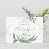 Invitation Feuilles tropicaux modernes et élégants Ma femme d (Debout devant)