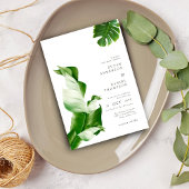 Invitation Feuilles tropicaux sauvages et Mariage chic modern