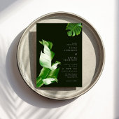 Invitation Feuilles tropicaux sauvages et Mariage chic modern