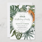 Invitation Feuilles tropicaux Wreath Anniversaire (Devant)