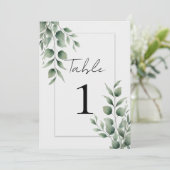 Invitation Feuilles verdoyants minimaux Mariage blanc moderne (Debout devant)