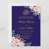 Invitation Feuilles vert clair et Mariage islamique de la mar (Devant)