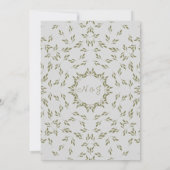 Invitation Feuilles vert olive Avoine naturelle Mariage rusti (Dos)