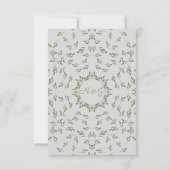 Invitation Feuilles vert olive Rustique Mariage Remerciements (Dos)