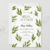 Invitation Feuilles Vertes (Devant)