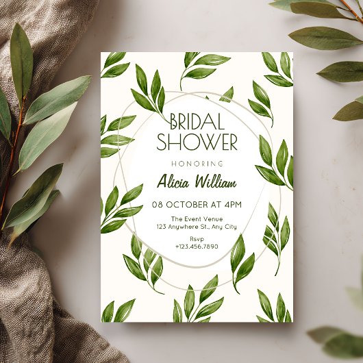 Invitation Feuilles Vertes