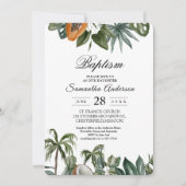 Invitation Feuilles Vertes Aquarelle Tropical Tendance (Devant)