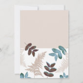 Invitation Feuilles vertes et brunes Crème Ecru Mariage (Dos)