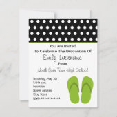 Invitation Feuilles vertes / Pois diplômés (Devant)