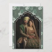 Invitation Feuilles verts de la forêt Photo Anand Karaj Sikh  (Dos)