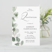 Invitation Feuilles verts luxuriants Superbe Quinceanera 15e (Debout devant)