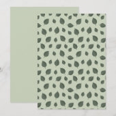 Invitation Feuilles verts, motif transparent (Devant / Derrière)