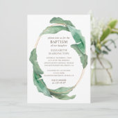 Invitation Feuilles verts tropicaux. Baptême botanique vert (Debout devant)