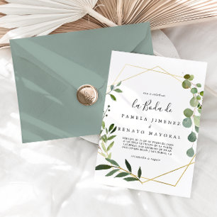 Invitation Feuilles verts tropicaux La Boda de