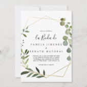 Invitation Feuilles verts tropicaux La Boda de (Devant)