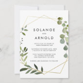 Invitation Feuilles verts tropicaux Mariage officiel avant et (Devant)