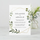 Invitation Feuilles verts tropicaux Mariage officiel avant et (Debout devant)