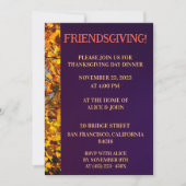 Invitation Feuilles violets foncés Thanksgiving Friends (Devant)