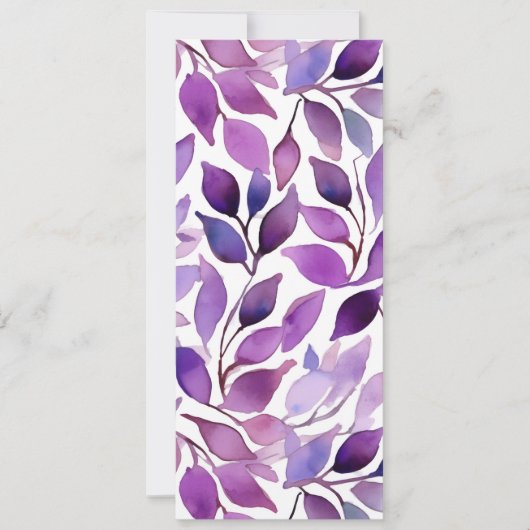 Invitation Feuilles violettes (Devant)