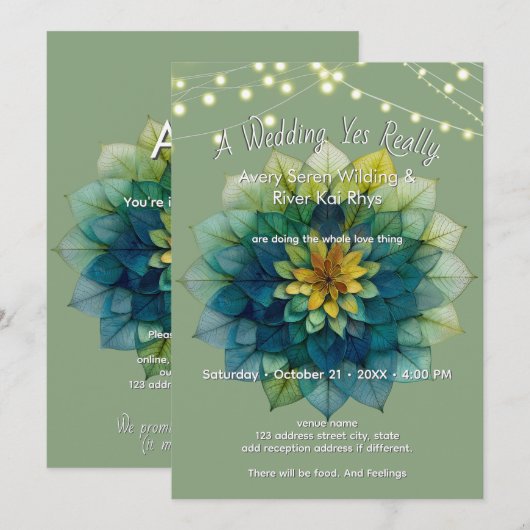 Invitation Feuilles Vivantes | Mandala (Devant / Derrière)
