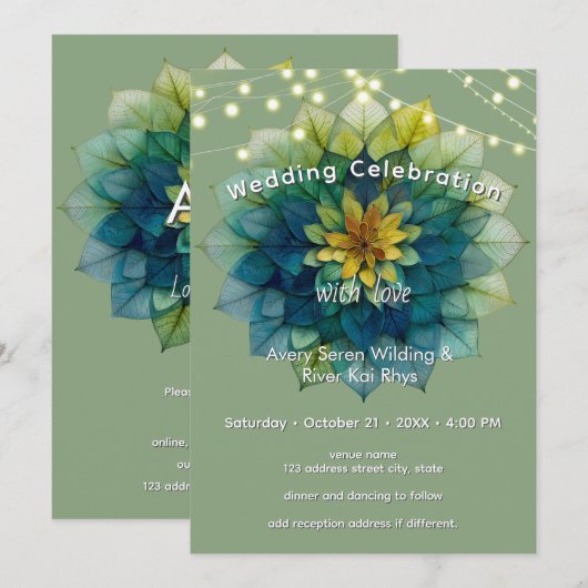 Invitation Feuilles Vivantes | Mandala (Devant / Derrière)