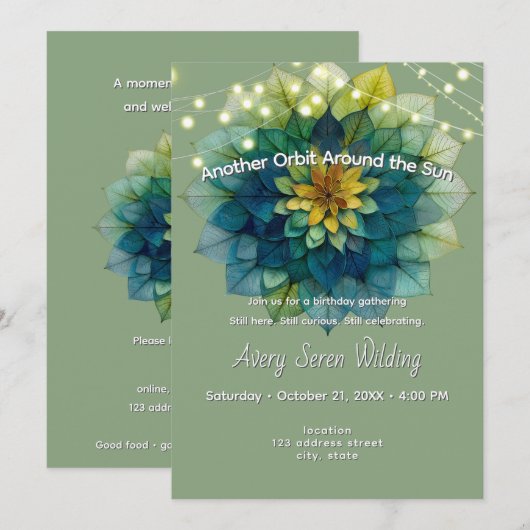 Invitation Feuilles Vivantes | Mandala (Devant / Derrière)