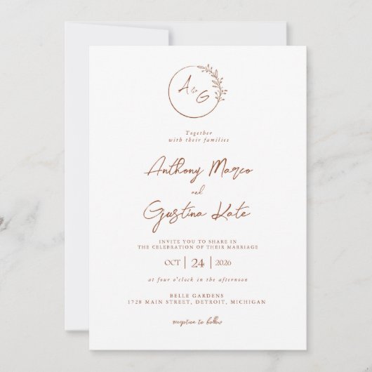 Invitation feuilletée, taille : 5 po x 7 po (Devant)
