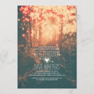 Invitation Feux à chaîne de forêt Partie d'engagement rustiqu