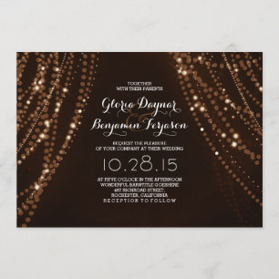Invitation Feux à cordes Arrière-plan Mariage campagnard rust