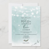 Invitation Feux à cordes bleues de Noël d'hiver mariage (Devant)