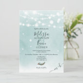 Invitation Feux à cordes bleues de Noël d'hiver mariage (Debout devant)