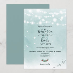Invitation Feux à cordes bleues de Noël d'hiver mariage