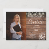 Invitation Feux à cordes de bois rustique (Devant)