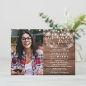 Invitation Feux à cordes de bois rustique (Debout devant)