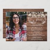 Invitation Feux à cordes de bois rustique (Devant / Derrière)