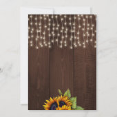 Invitation Feux à cordes tournesols fête d'anniversaire rusti (Dos)