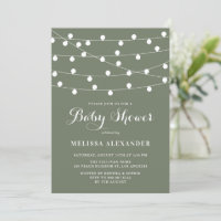 Feux à cordes Whimsical Baby shower vert Taupe