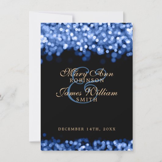 Invitation Feux bleus de la réception de mariage (Dos)