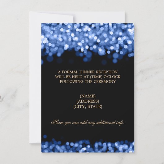 Invitation Feux bleus de la réception de mariage (Devant)