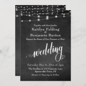 Invitation Feux Chalkboard String, Mariage de typographie (Devant / Derrière)