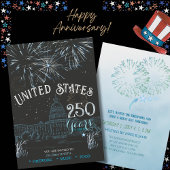 Invitation Feux d'Artifice Bleu Classique US 250 A