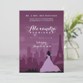 Invitation Feux d'artifice Bourguignon Rose Rose Paris Quince (Debout devant)