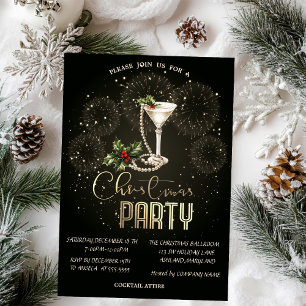 Invitation Feux d'artifice de Noël Cocktail de Noël Entrepris