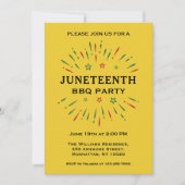 Invitation Feux d'artifice Jaune Rouge Vert Noir Juneteenth B (Devant)