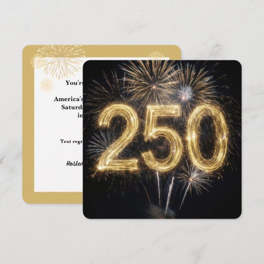 Invitation Feux d'artifice pour le 250e anniversaire de l'Amé (Devant / Derrière)